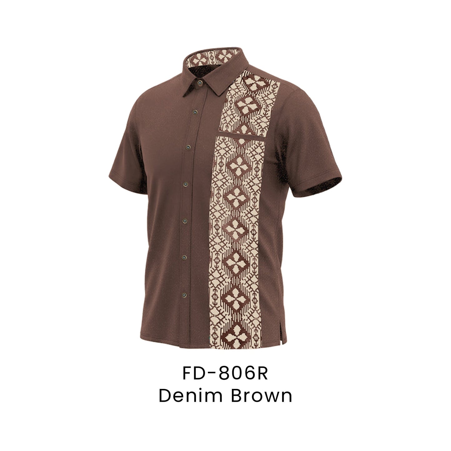 FD-806R Denim Brown - FD-806 unisex corporate uniform shirt