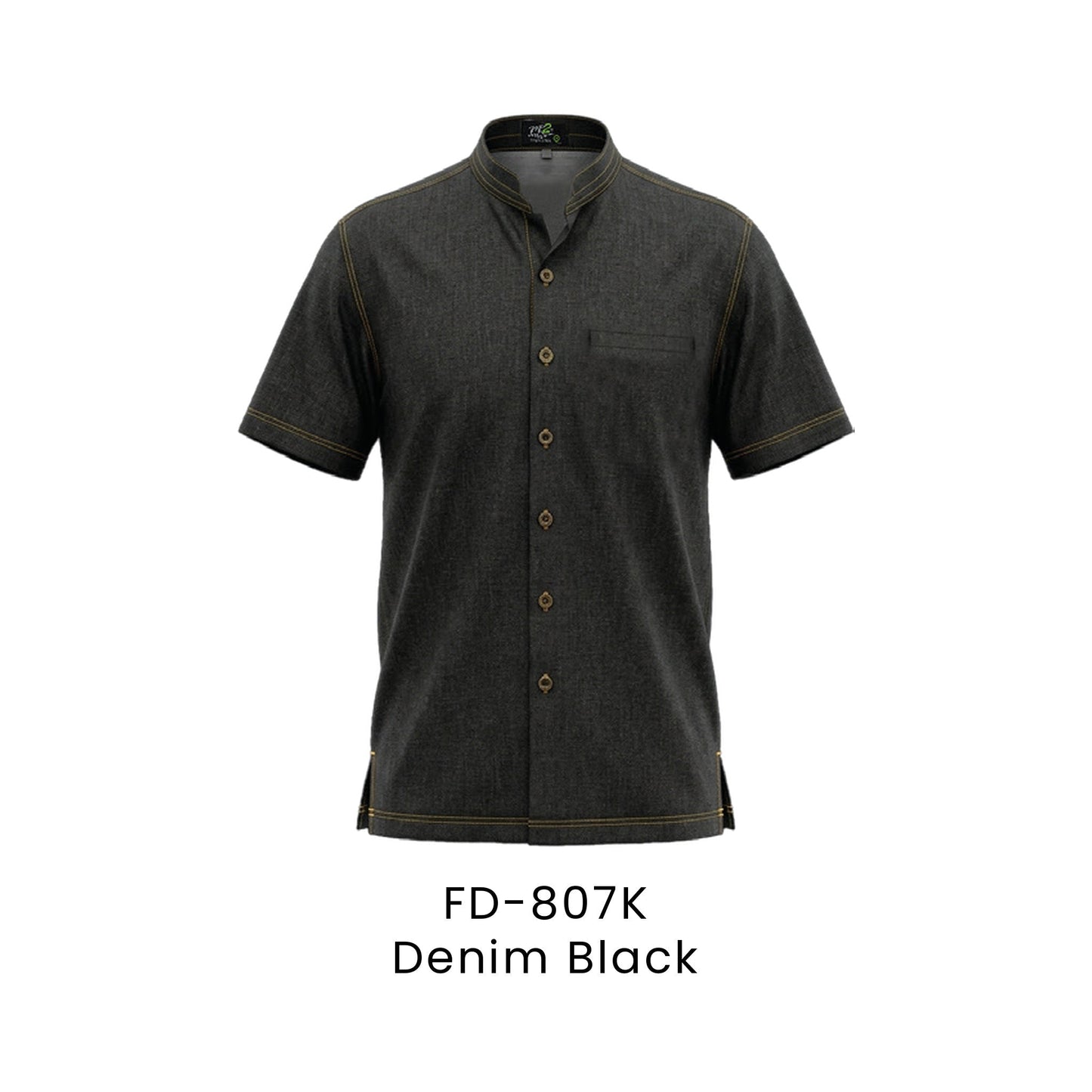 FD-807K Denim Black - FD-807 unisex corporate uniform shirt