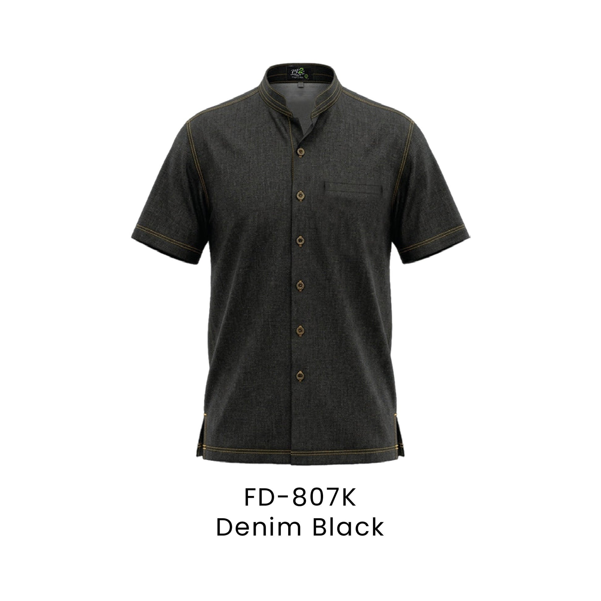 FD-807K Denim Black - FD-807 unisex corporate uniform shirt