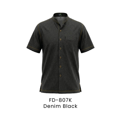 FD-807K Denim Black - FD-807 unisex corporate uniform shirt