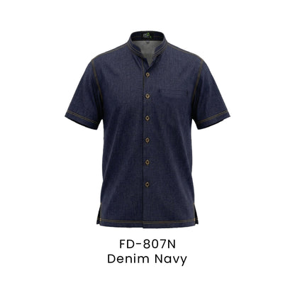 FD-807N Denim Navy - FD-807 unisex corporate uniform shirt