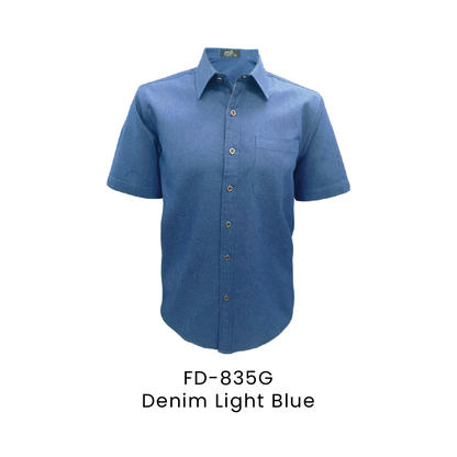 Corporate Uniform - Unisex Short Sleeve Denim 200gsm | Denim Light Blue | FD-835G | Artiztee