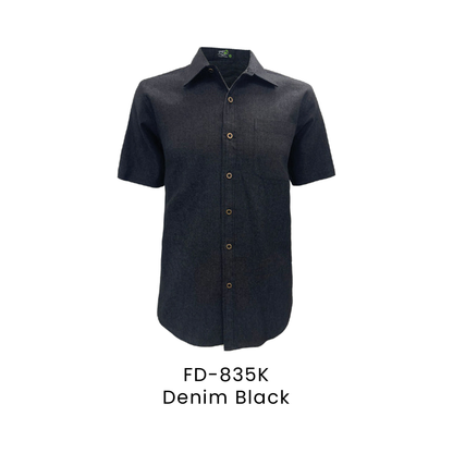 Corporate Uniform - Unisex Short Sleeve Denim 200gsm | Denim Black | FD-835K | Artiztee