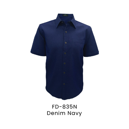 Corporate Uniform - Unisex Short Sleeve Denim 200gsm | Denim Navy | FD-835N | Artiztee