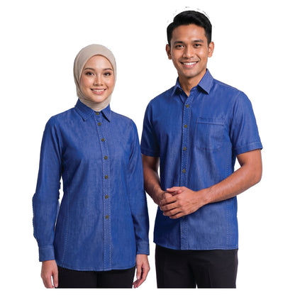 FD-836 and FD-936 corporate uniform shirts worn by models