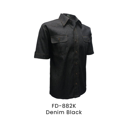 FD-882K Denim Black - FD-882 unisex corporate uniform shirt