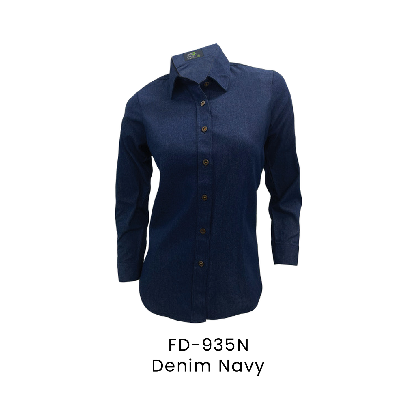 Corporate Uniform - Female Long Sleeve Denim 200gsm | Denim Navy | FD-935N | Artiztee