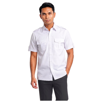 FM-871 corporate uniform shirt worn by a model