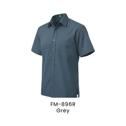 FM-896R Grey - FM-896 unisex corporate uniform shirt