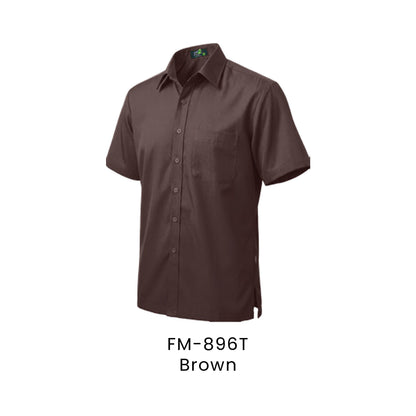 FM-896T Brown - FM-896 unisex corporate uniform shirt