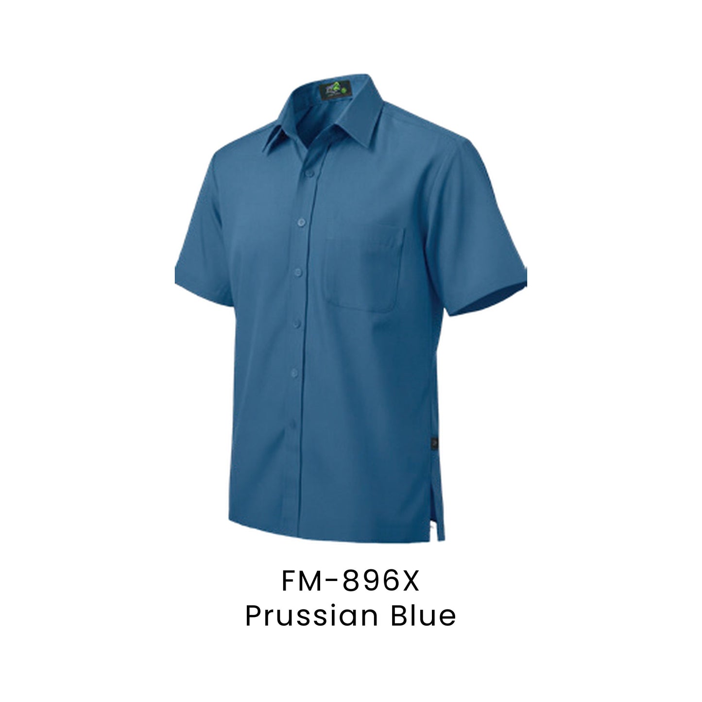 FM-896X Prussian Blue - FM-896 unisex corporate uniform shirt