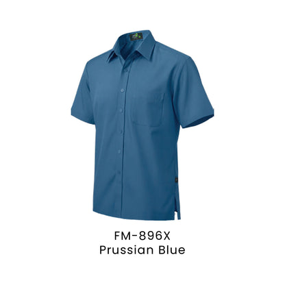 FM-896X Prussian Blue - FM-896 unisex corporate uniform shirt