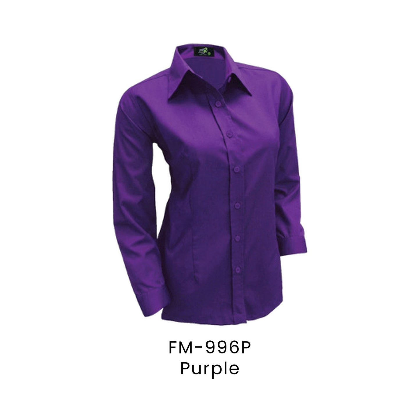 FM-996P Purple - FM-996 female corporate uniform shirt