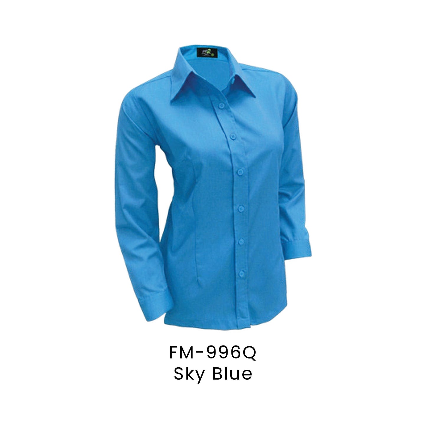 FM-996Q Sky Blue - FM-996 female corporate uniform shirt