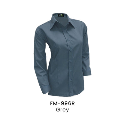 FM-996R Grey - FM-996 female corporate uniform shirt