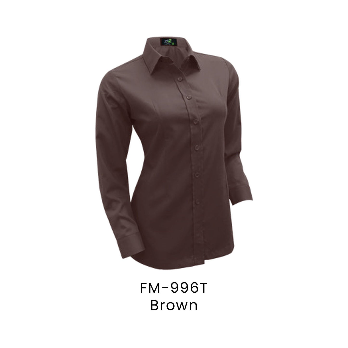 FM-996T Brown - FM-996 female corporate uniform shirt