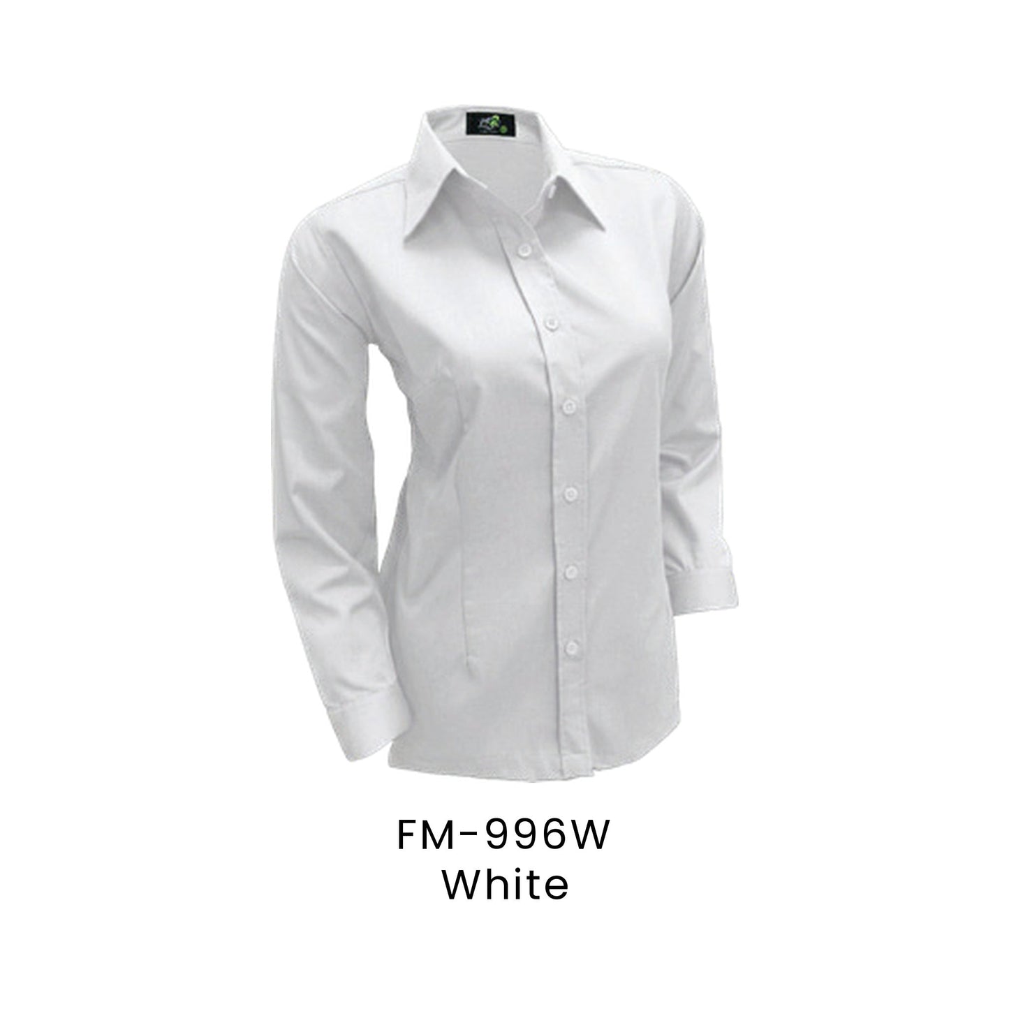 FM-996W White - FM-996 female corporate uniform shirt