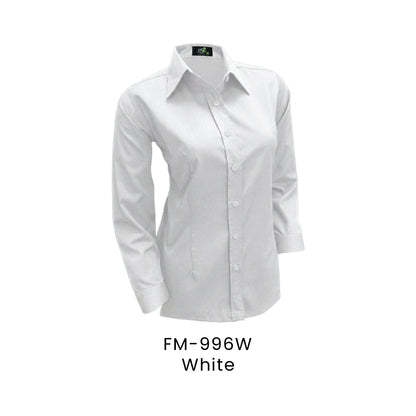 FM-996W White - FM-996 female corporate uniform shirt