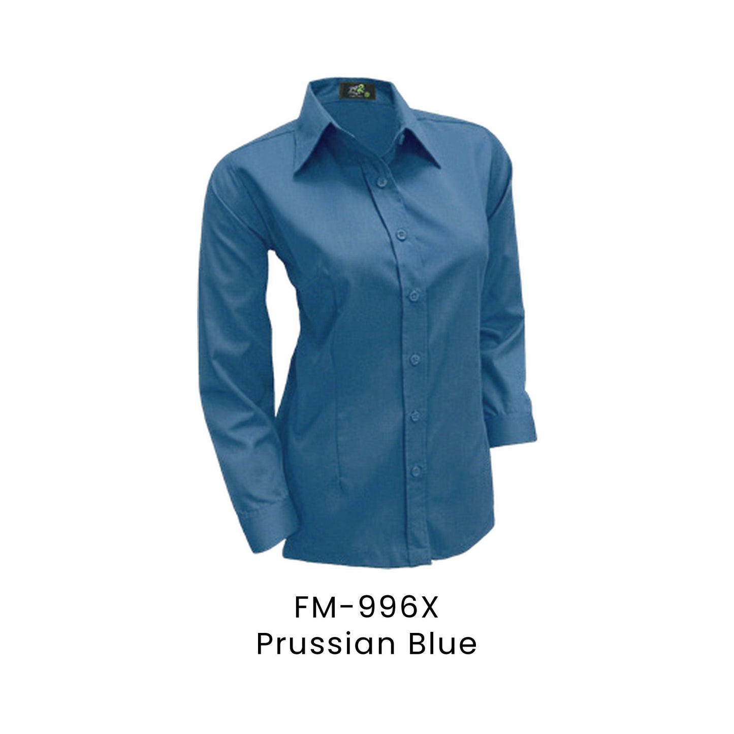 FM-996X Prussian Blue - FM-996 female corporate uniform shirt