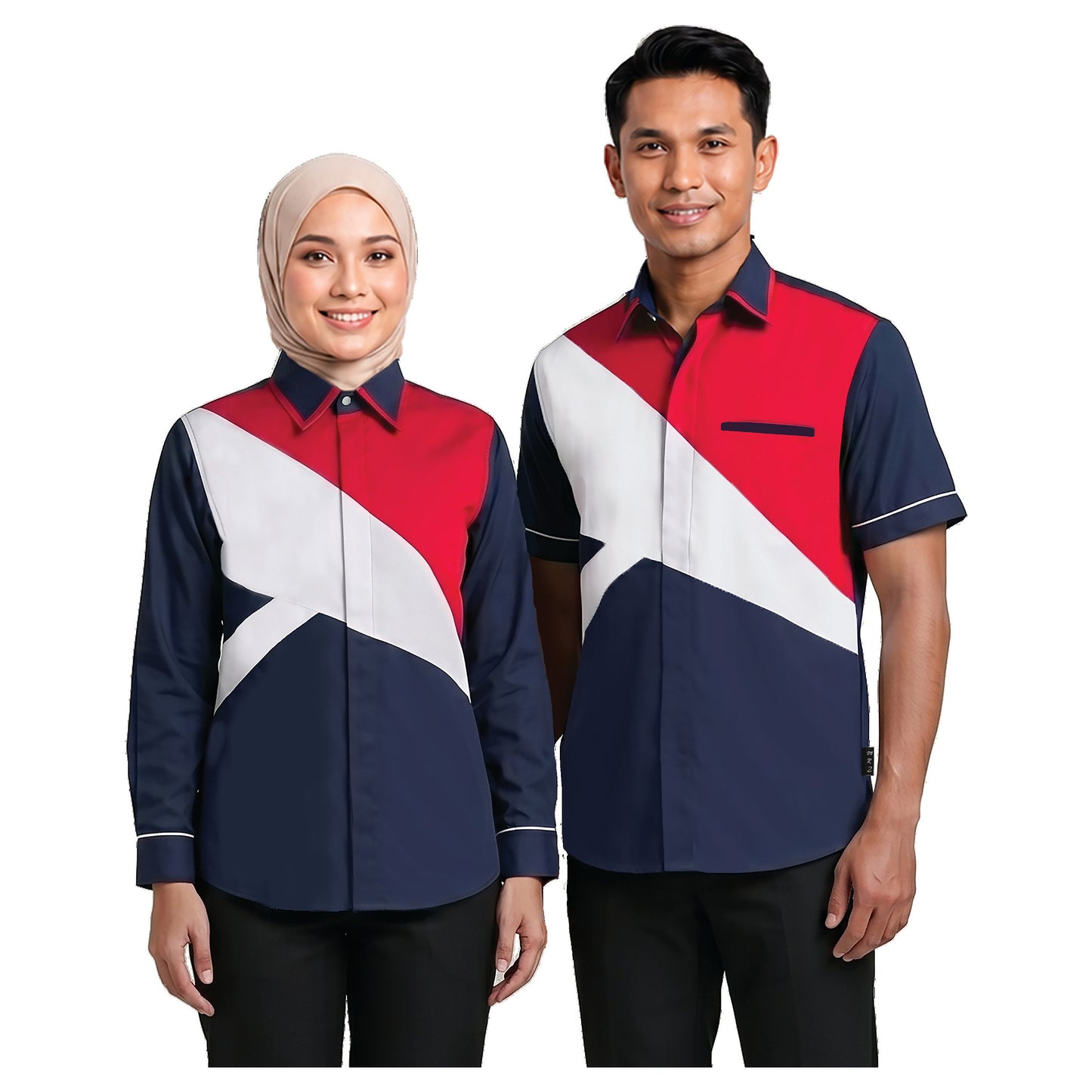 FP-804H and FP-904H and FP-1004H corporate uniform shirts worn by models