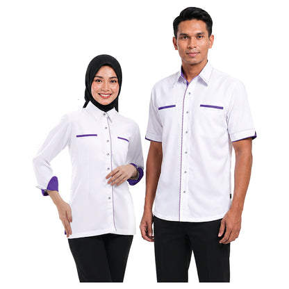 FP-817 and FP-917 corporate uniform shirts worn by models
