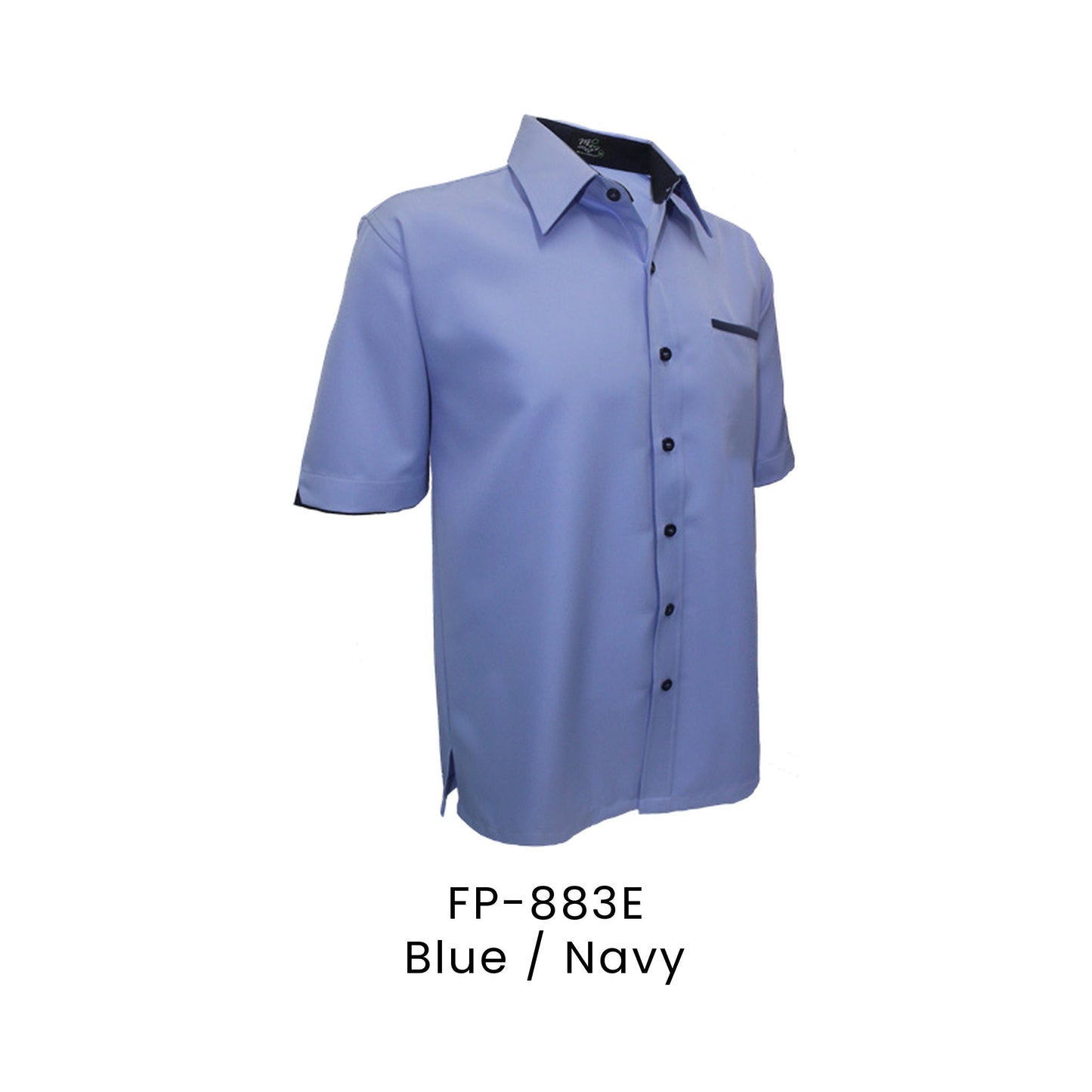 FP-883E Blue / Navy - FP-883 unisex corporate uniform shirt