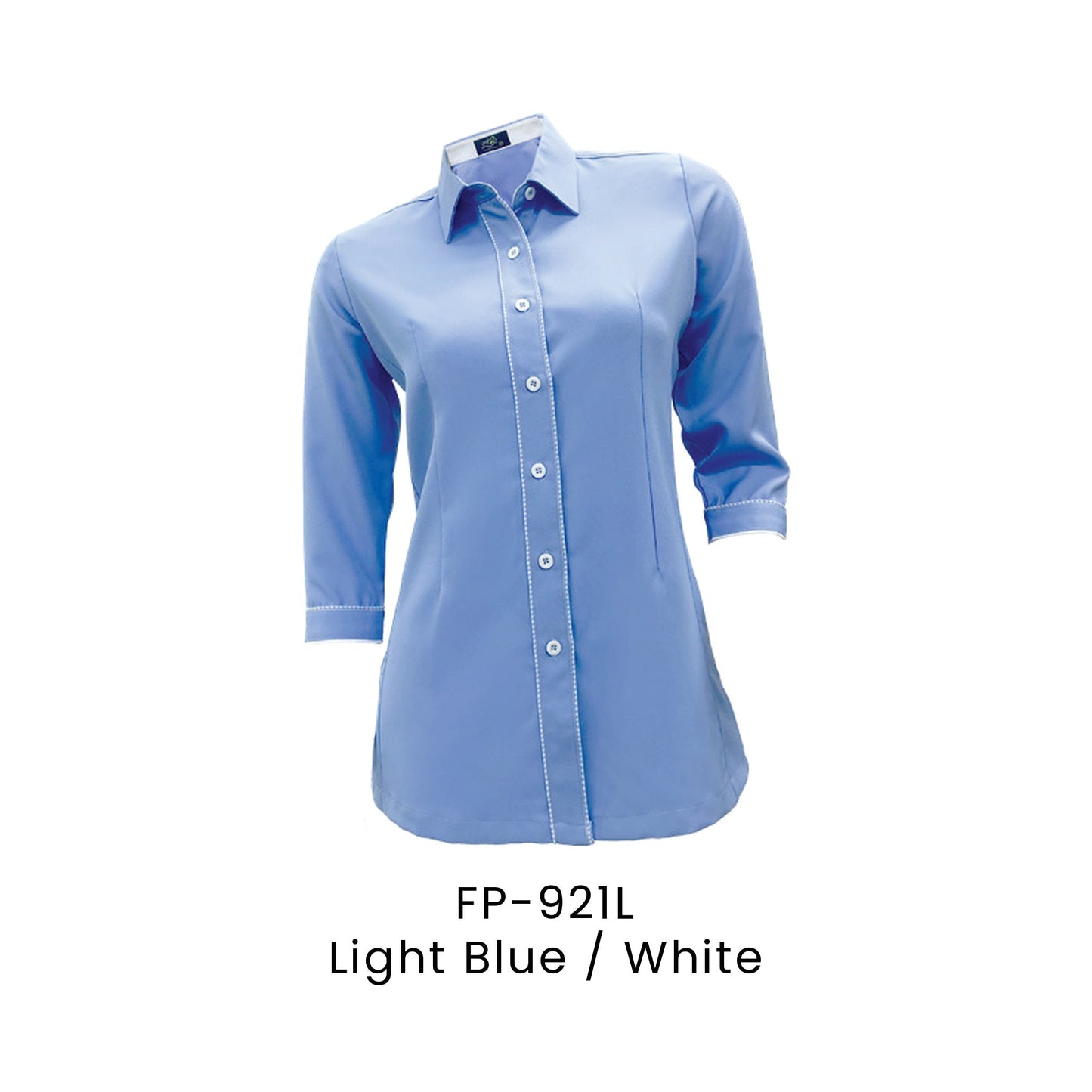 FP-921L Light Blue / White - FP-921 female corporate uniform shirt