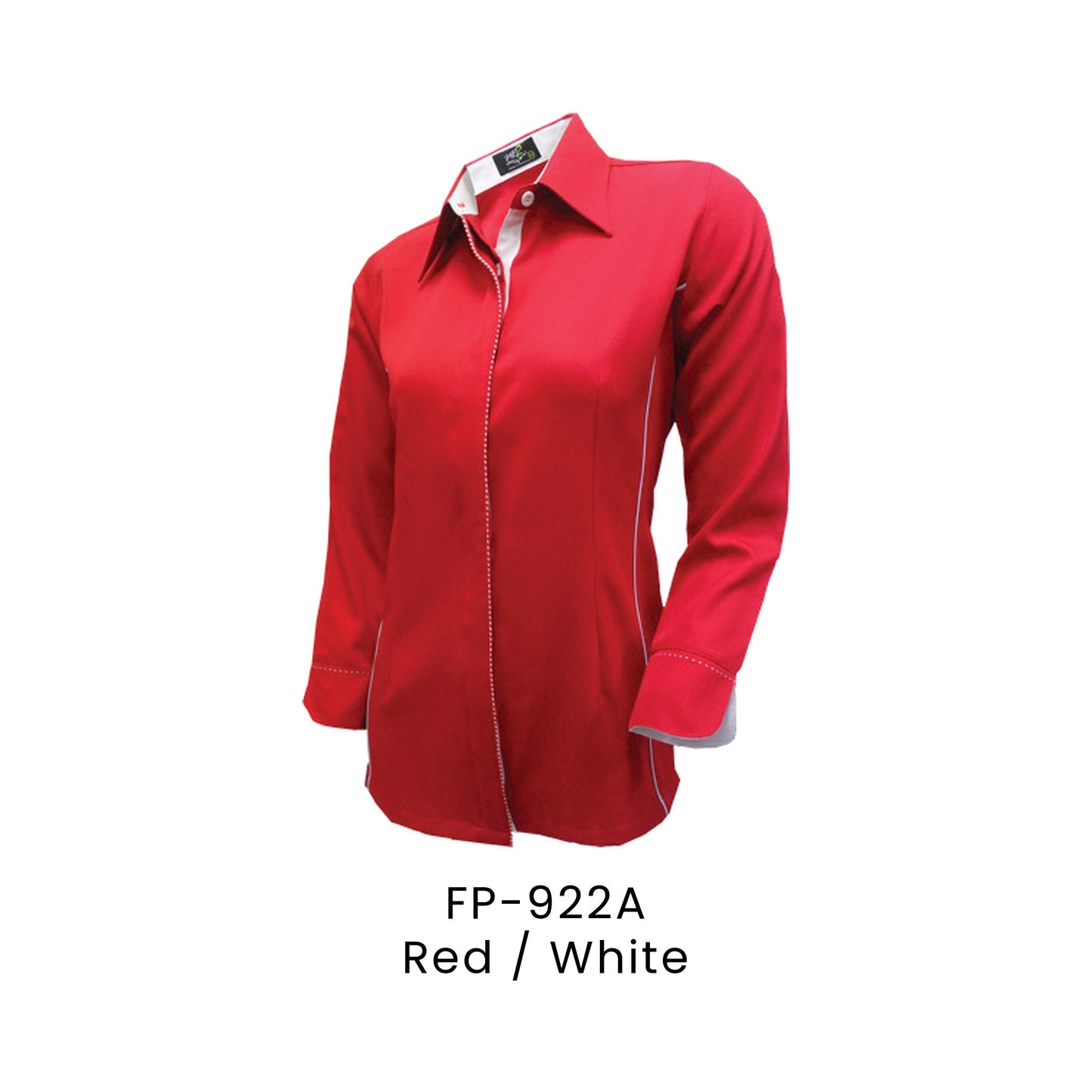 FP-922A Red / White - FP-922 female corporate uniform shirt