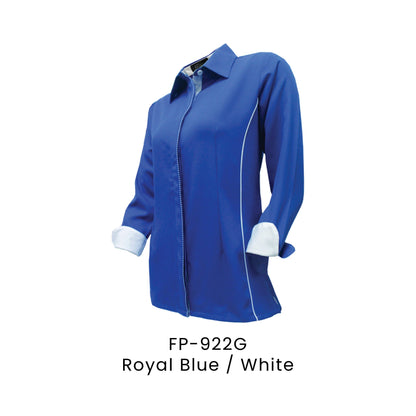 FP-922G Royal Blue / White - FP-922 female corporate uniform shirt