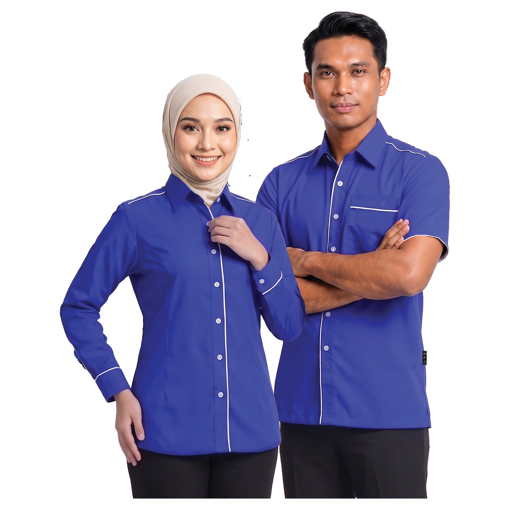 FT-873 and FT-973 corporate uniform shirts worn by models