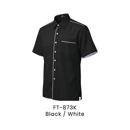 FT-873K Black / White - FT-873 unisex corporate uniform shirt