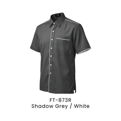 FT-873R Shadow Grey / White - FT-873 unisex corporate uniform shirt