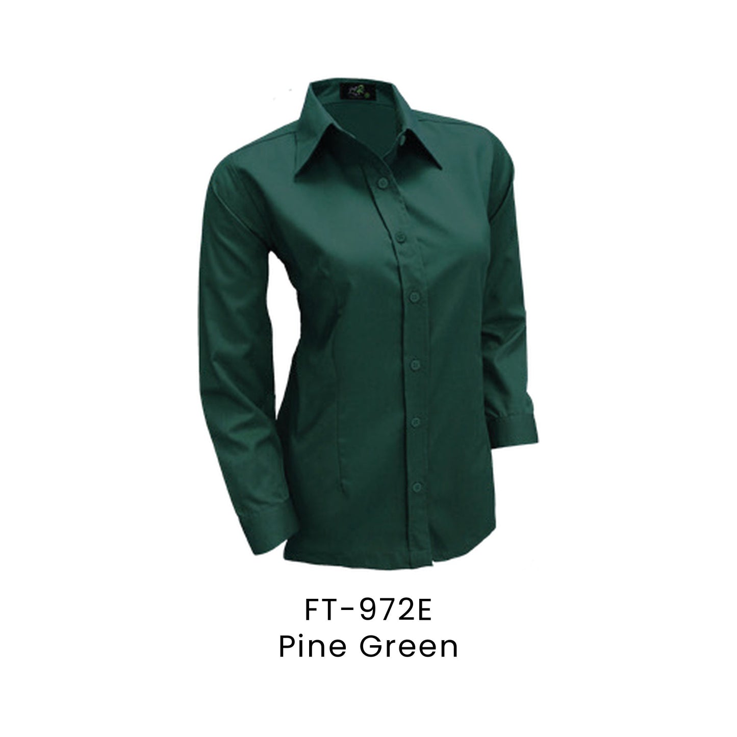 FT-972E Pine Green - FT-972 female corporate uniform shirt