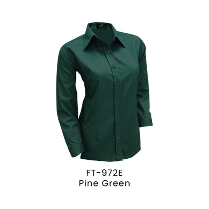 FT-972E Pine Green - FT-972 female corporate uniform shirt