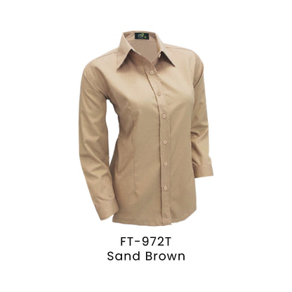 FT-972T Sand Brown - FT-972 female corporate uniform shirt