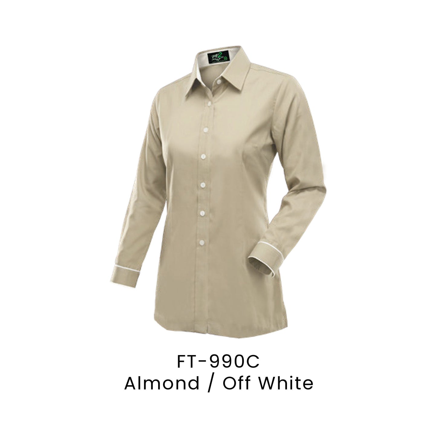 FT-990C Almond / Off White - FT-990 female corporate uniform shirt