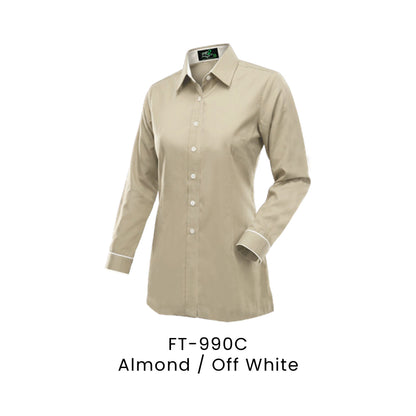 FT-990C Almond / Off White - FT-990 female corporate uniform shirt