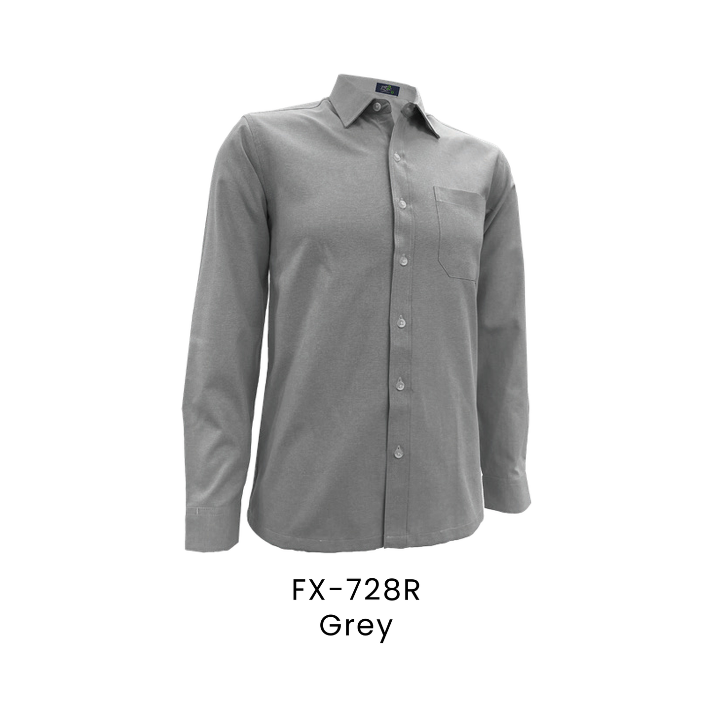 Corporate Uniform - Unisex Long Sleeve Oxford 160gsm | Grey | FX-728R | Artiztee