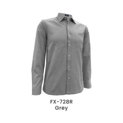 Corporate Uniform - Unisex Long Sleeve Oxford 160gsm | Grey | FX-728R | Artiztee