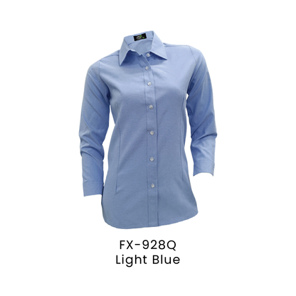 Corporate Uniform - Female Long Sleeve Oxford 160gsm | Light Blue | FX-928Q | Artiztee