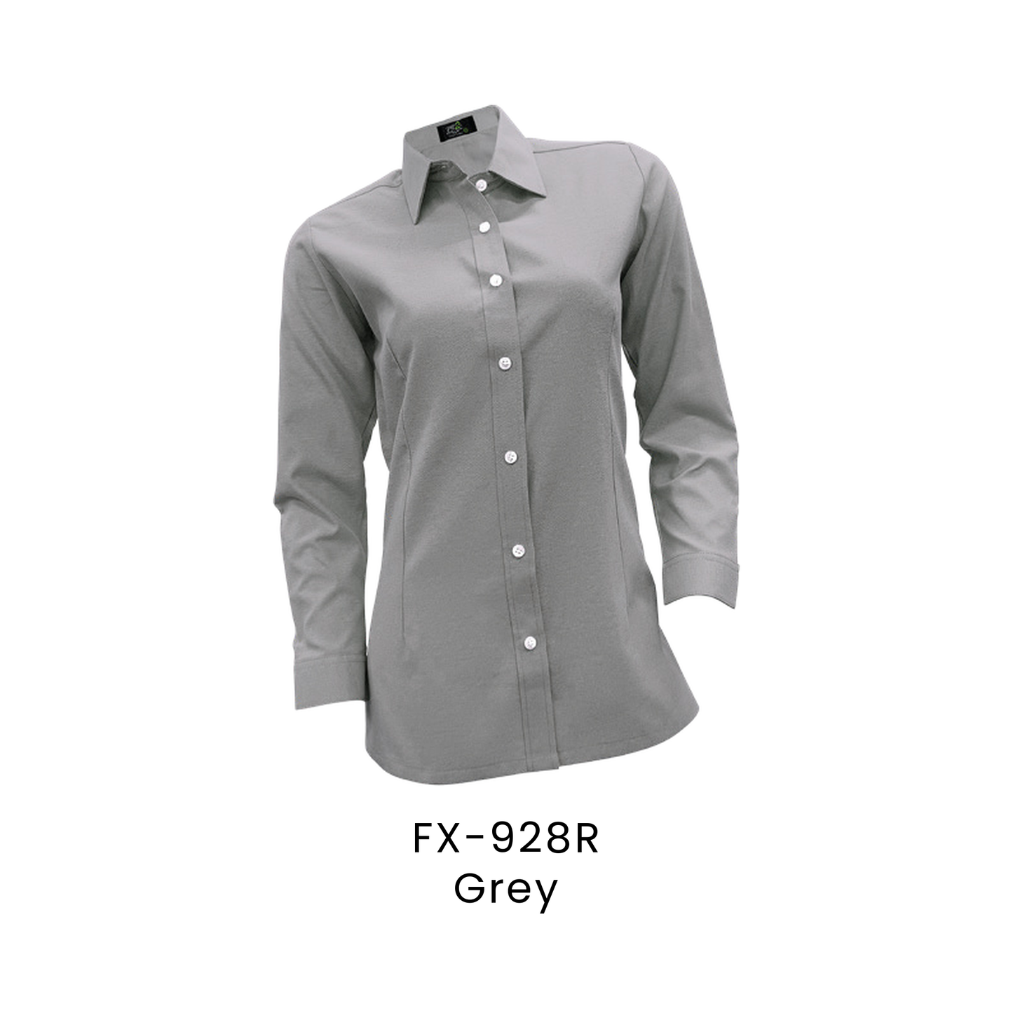 Corporate Uniform - Female Long Sleeve Oxford 160gsm | Grey | FX-928R | Artiztee