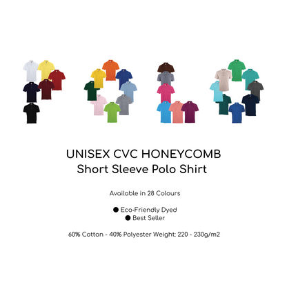 Custom Polo - Unisex CVC Honeycomb | Plain | HC01