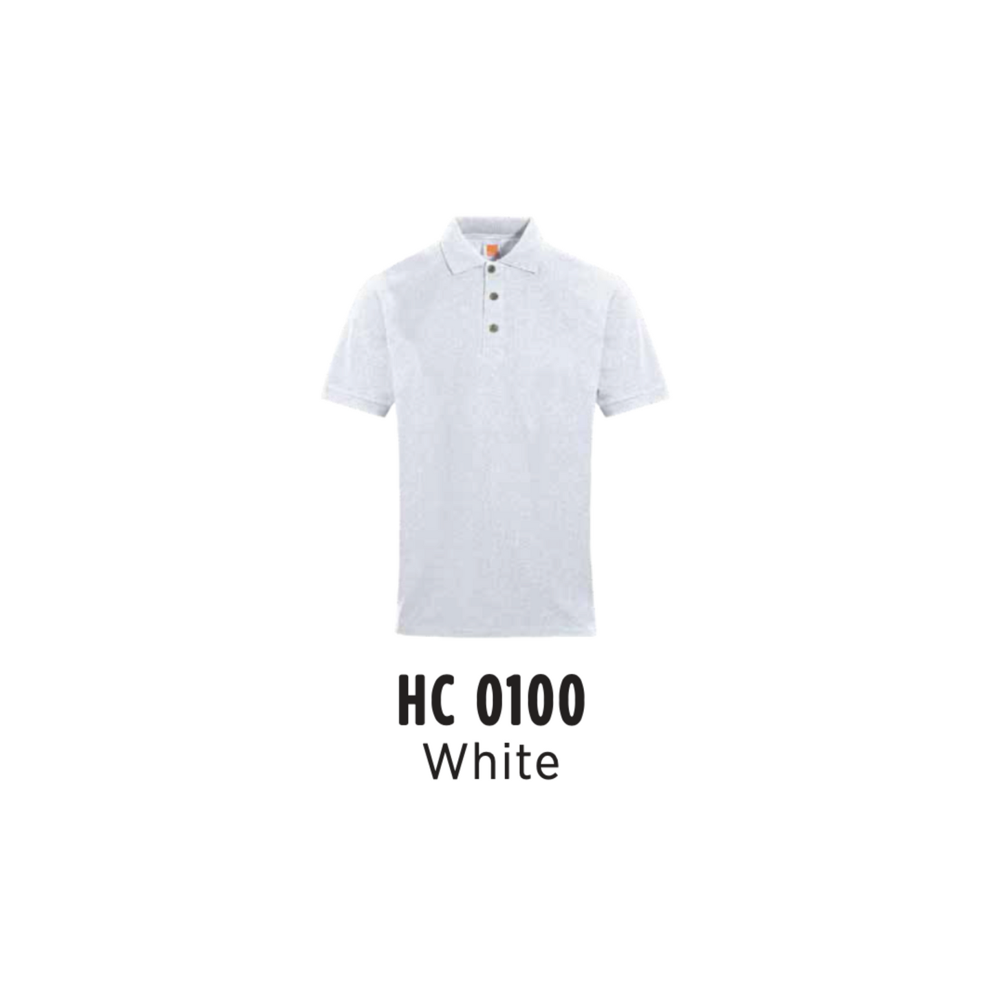 Custom Polo - Unisex CVC Honeycomb Short Sleeve Polo Shirt | Plain | White | HC0100