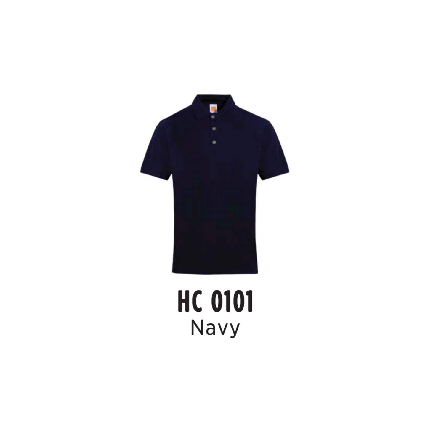 Custom Polo - Unisex CVC Honeycomb Short Sleeve Polo Shirt | Plain | Navy | HC0101