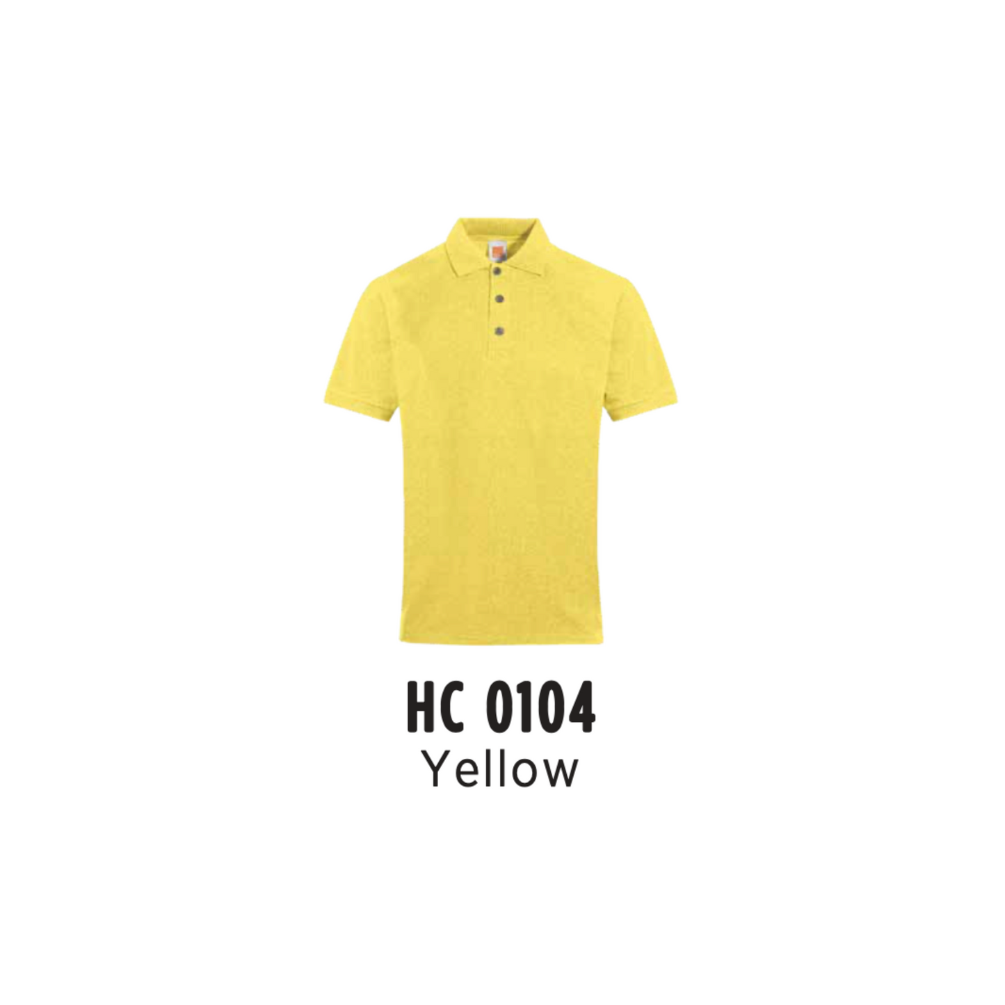 Custom Polo - Unisex CVC Honeycomb Short Sleeve Polo Shirt | Plain | Yellow | HC0104