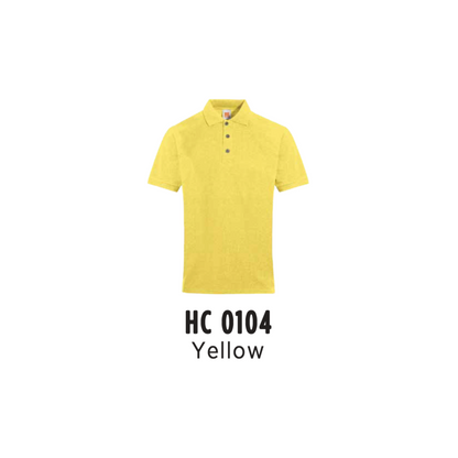 Custom Polo - Unisex CVC Honeycomb Short Sleeve Polo Shirt | Plain | Yellow | HC0104