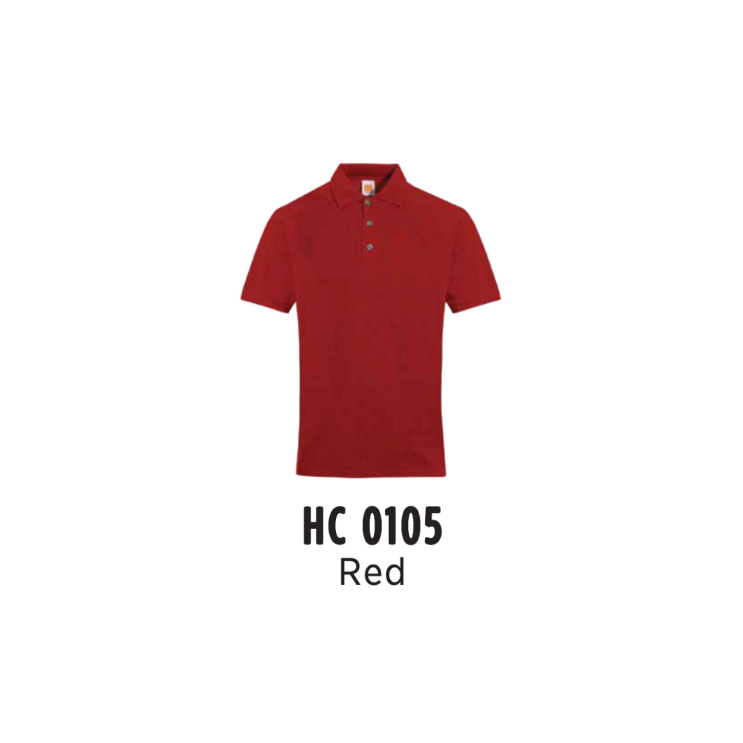 Custom Polo - Unisex CVC Honeycomb Short Sleeve Polo Shirt | Plain | Red | HC0105