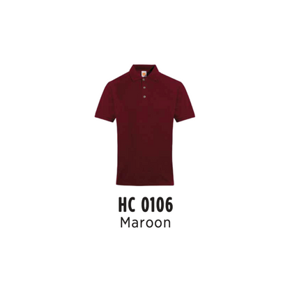 Custom Polo - Unisex CVC Honeycomb Short Sleeve Polo Shirt | Plain | Maroon | HC0106