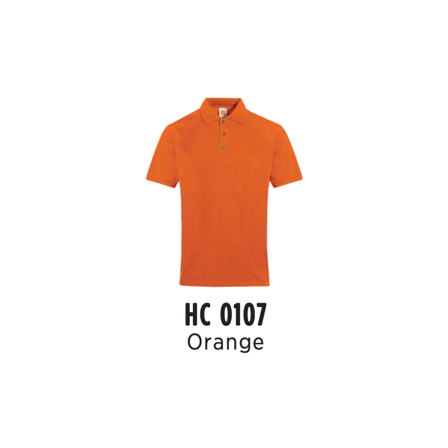 Custom Polo - Unisex CVC Honeycomb Short Sleeve Polo Shirt | Plain | Orange | HC0107