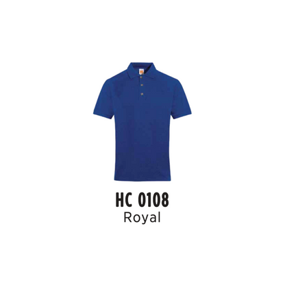 Custom Polo - Unisex CVC Honeycomb Short Sleeve Polo Shirt | Plain | Royal | HC0108